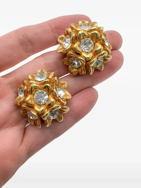 Φλοράλ σκουλαρίκια Jennifer Gibson Jewellery χρυσό
