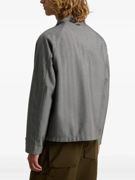 Geacă Woolrich cu model herringbone gri