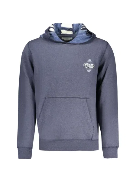 Hanorac cu glugă Guess cu broderie albastru