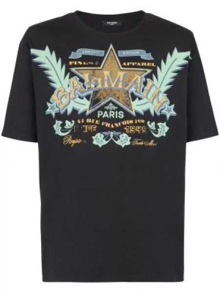 Tricou Balmain cu imagine negru