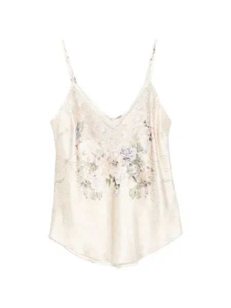 Top Camilla cu model floral cu imagine din dantelă