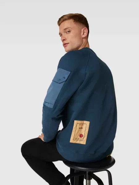 Bluza o kroju oversized z bawełny Ten C niebieska