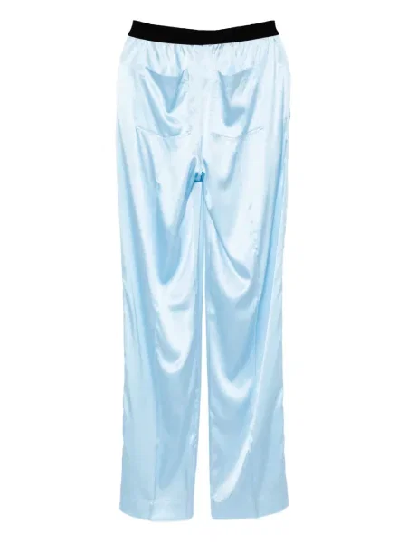 Pantaloni Tom Ford din satin albastru