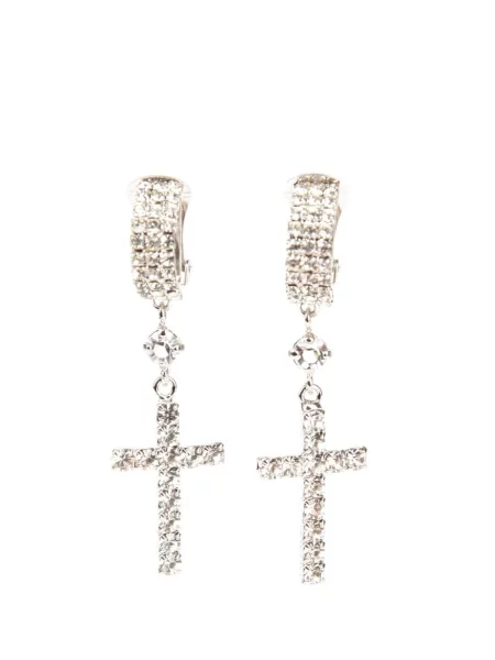 Cercei Bellona croce orecchini con strass placcato argento platină