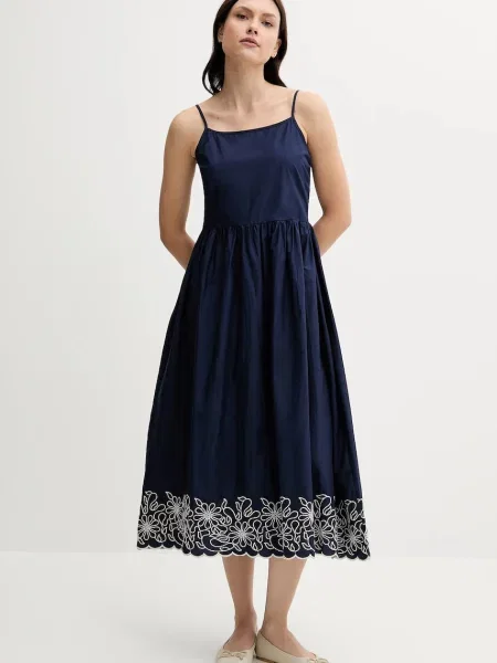 United Colors of Benetton rochie din bleumarin midi evazati