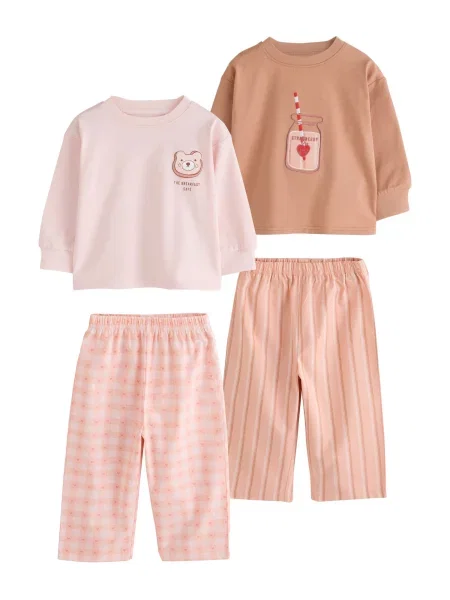 Next Pijamale portocaliu mandarină / portocaliu deschis / rosé roșu