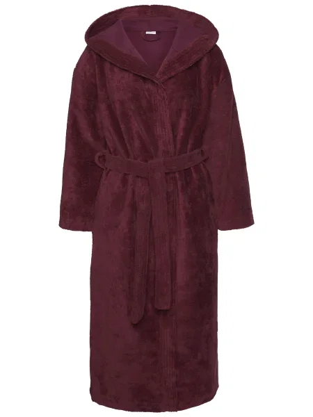 LASCANA Halat de baie lung mov zmeură