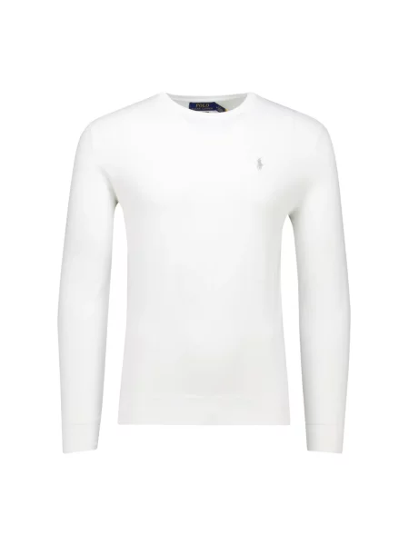 Sweter o kroju slim fit z czystej bawełny Polo Ralph Lauren biały
