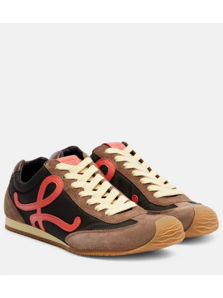 Sneakerși Loewe din piele de căprioară maro