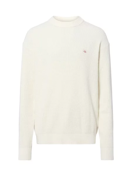 Dzianinowy sweter Calvin Klein Jeans biały
