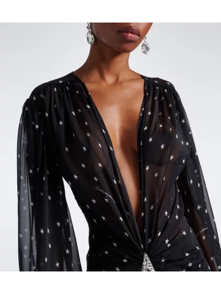 Hodvábne maxi šaty Dolce&gabbana čierna