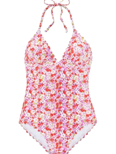 LASCANA Costum de baie întreg bej / verde / lila / roz / roșu alb