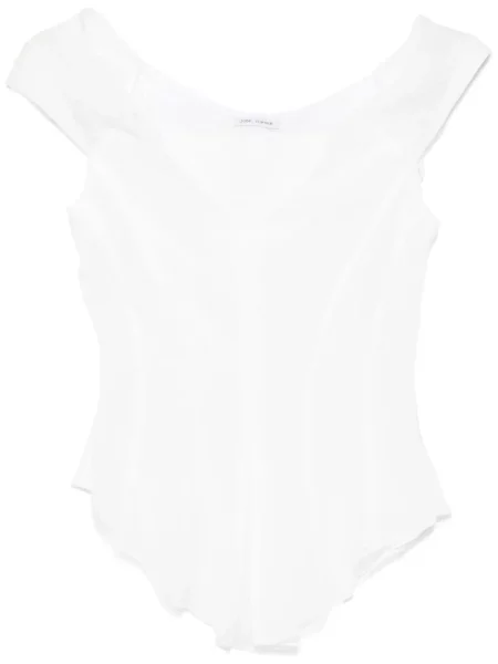 Top Judy Turner din șifon alb