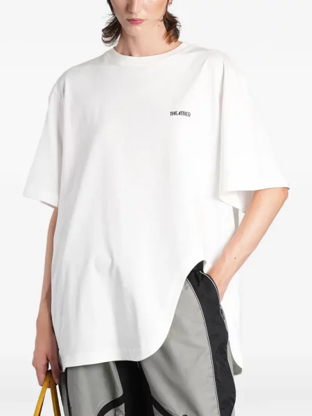 Tricou The Attico cu imagine asimetric alb