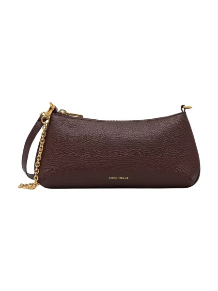 Coccinelle torebka crossbody skórzana fioletowa
