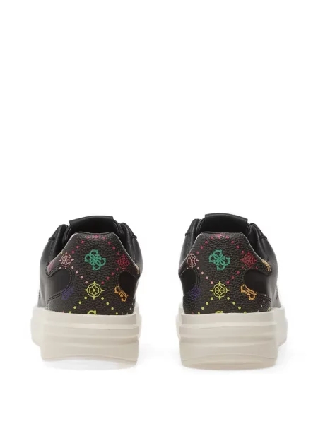 Kožené tenisky Guess s potiskem černé