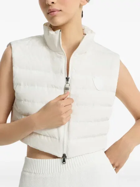 Tafta kamizelka puchowa Brunello Cucinelli z autografem