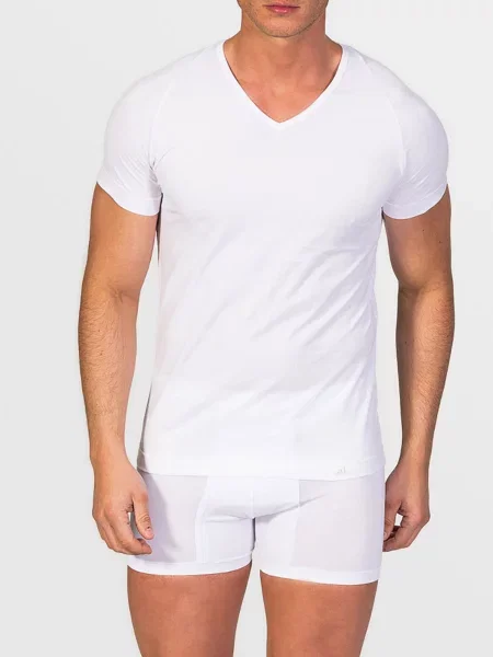 Tricou Zd Zero Defects cu decolteu în V alb