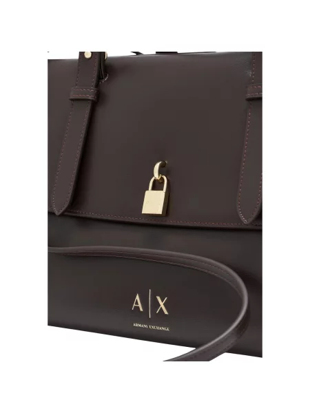 Shopper kabelka Armani Exchange z ekologickej kože hnedá