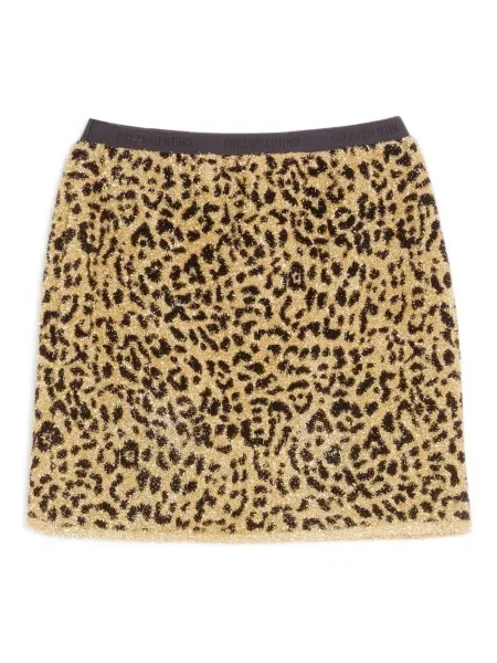 Fustă Valentino Garavani cu imagine cu model leopard galben
