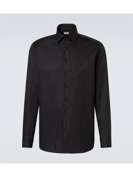 Žakárová košile Etro s paisley potiskem černá