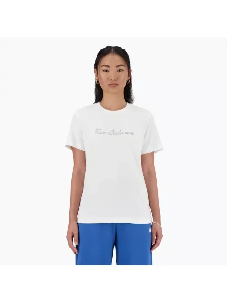 Дамска тениска New Balance Script Tee white бяло