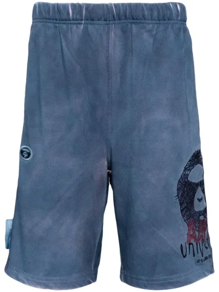 Pantaloni scurți Aape By A Bathing Ape cu broderie albastru