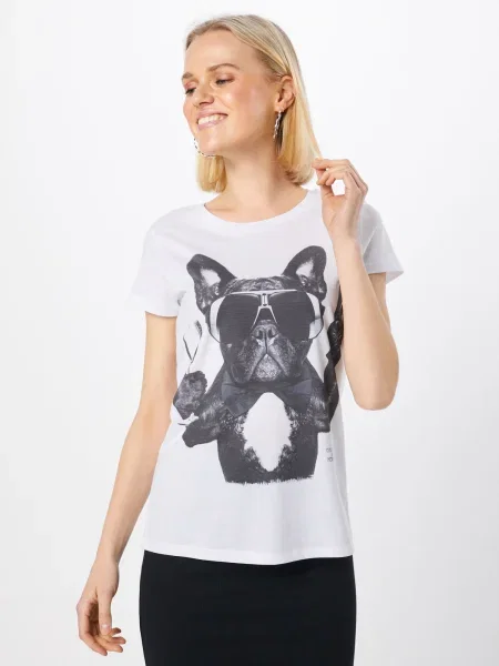 EINSTEIN & NEWTON Tričko Champagne Dog čierna biela