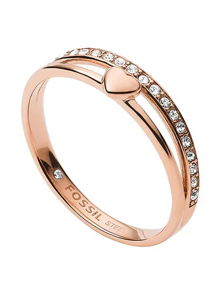 Пръстен Fossil розово