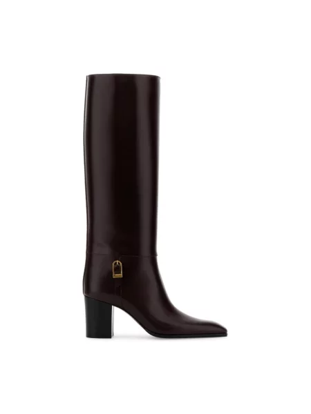 Botki Saint Laurent skórzane czerwone