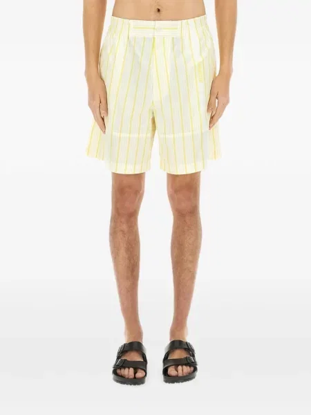 Pantaloni scurți Jacquemus cu dungi galben