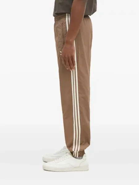 Pantaloni palazzo Adidas cu dungi plisat cu imagine albastru