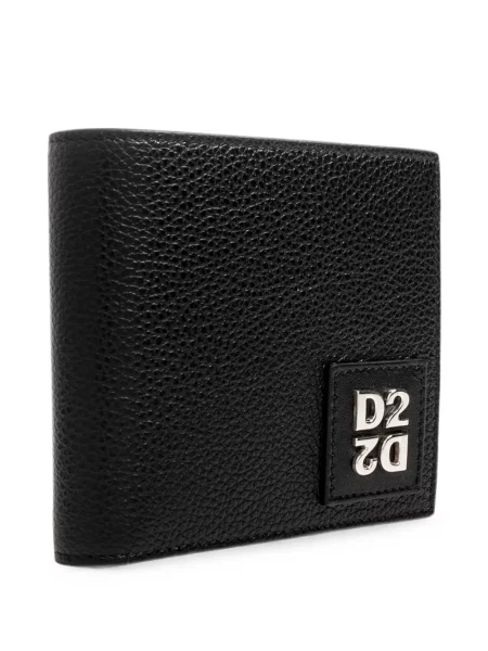 Portofel Dsquared2 din piele cu autograf negru