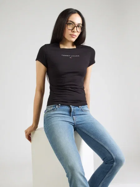 Tommy Jeans Tričko / biela čierna