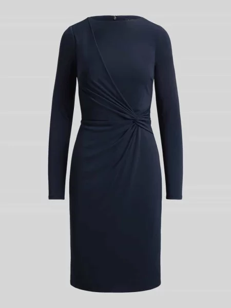Dopasowana sukienki etui z wiązany detal Lauren Ralph Lauren granatowa