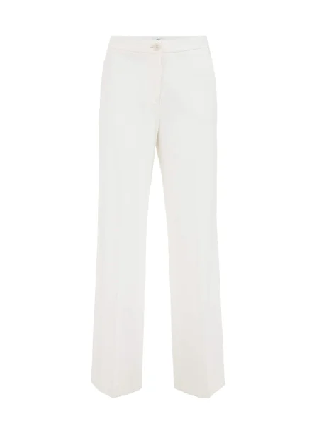WE Fashion Pantaloni cu dungă alb
