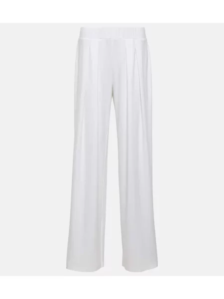 Pantaloni Norma Kamali cu talie joasă alb