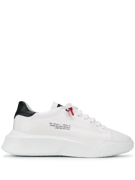 Sneakerși Giuliano Galiano cu șireturi din dantelă alb