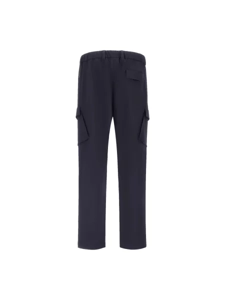 Lekkie spodnie cargo Herno ze stretchu niebieskie