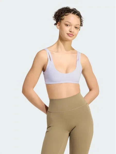 Adidas Sportski grudnjak Optime Workout Reversible Twist Light Support Bra Svijetlo ljubičasta