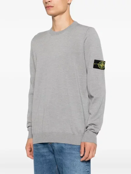 Megztinis Stone Island apvaliu kaklu akmenys pilka