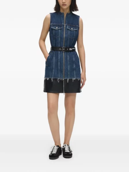 Cu centură rochie din denim Karl Lagerfeld Jeans albastru