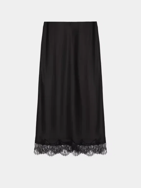 Спідниця міді Braska шовк чорний