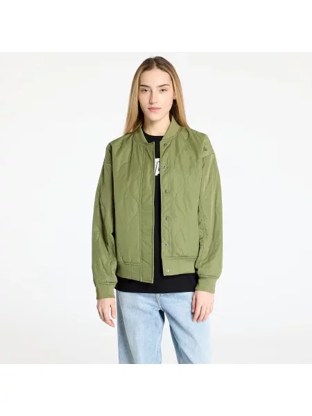 Стеганый бомбер Vans зеленый