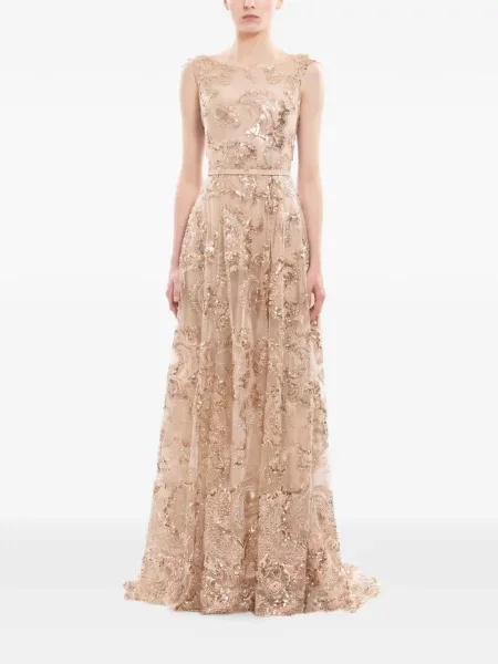 Rochie maxi Saiid Kobeisy cu broderie din tul