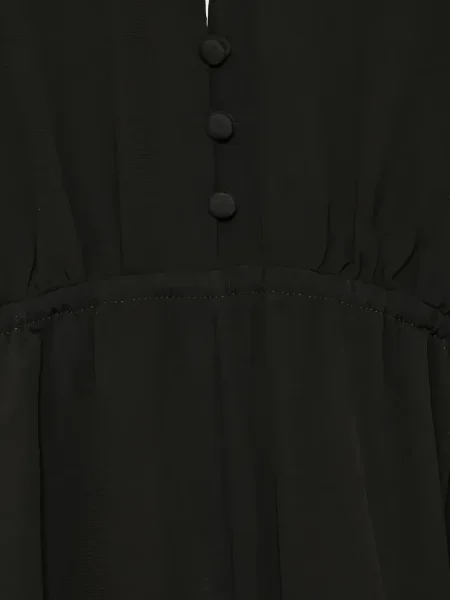 Salopetă Chloé cu decolteu în V cu volane negru