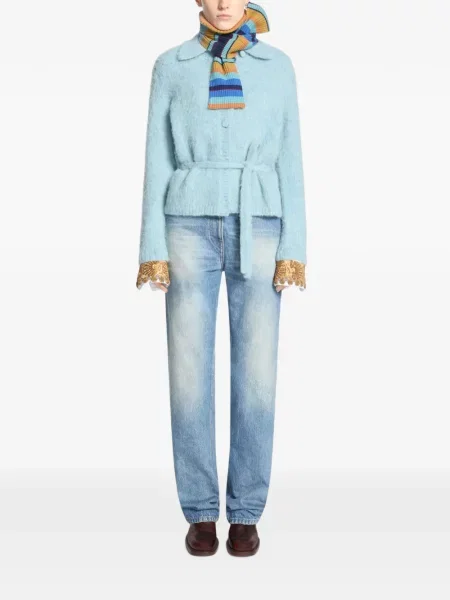 Fular Dries Van Noten de lână albastru