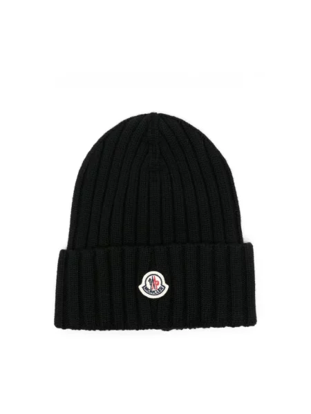 Czapka Moncler wełniana czarna