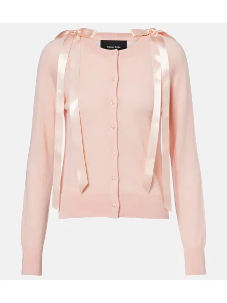 Cardigan Simone Rocha cu funde de lână roz