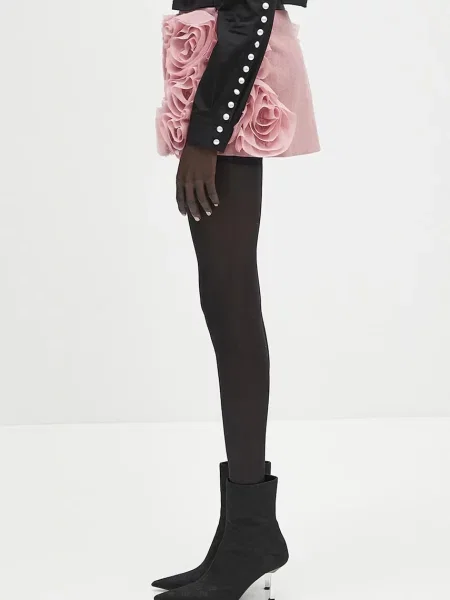 Шерстяная юбка мини Ambush розовая